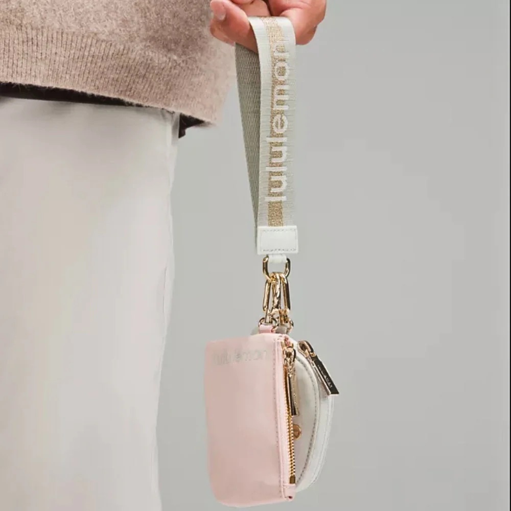 New Lululemon Pink Dual Pouch Wristlet